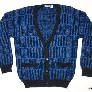 VTG Willow Bay Cardigan Geometric Print Sweater L